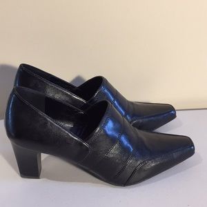 Franco Sarto Tova Black Pumps Block Heels Square Toe Size 10 M